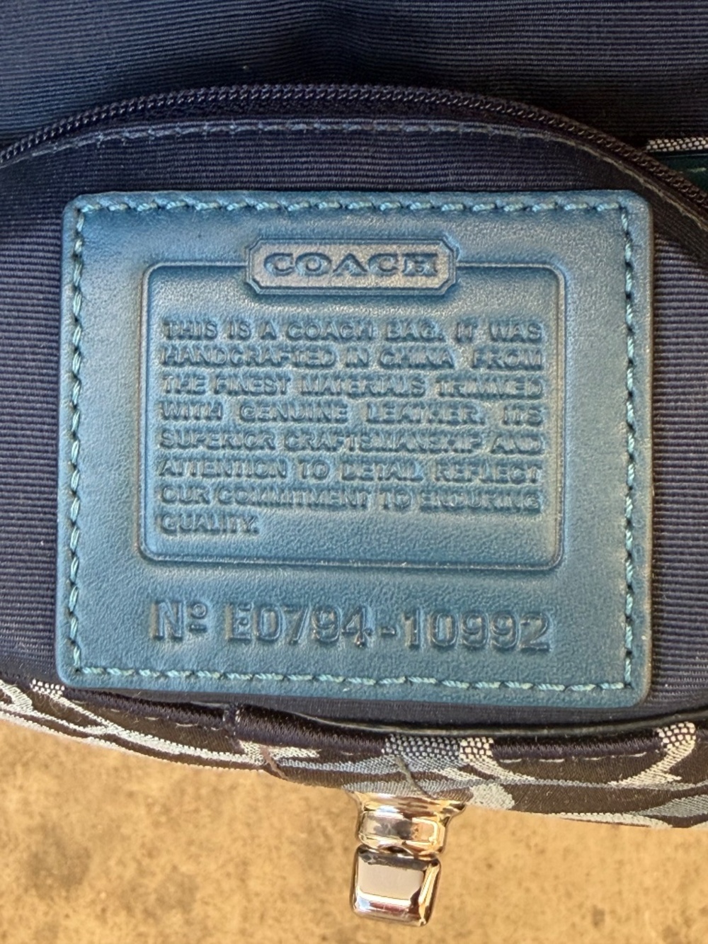 Coach Chelsea (Soho) Signature Optic Flap Bag in Blue/Navy (Style 10992) - Picture 8 of 8